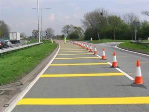 HSR Yellow has been specially developed for use as a transverse bar marking used mainly on approaches to