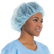 PROTECTIVE APPAREL HEADWEAR BOUFFANT CAPS No potential fluid contact 1-Layer spunbond fabric Regular size 3501 Bouffant Cap, Spunbond Fabric, Blue
