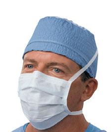 FACIAL PROTECTION STANDARD FACE MASKS SURGICAL MASKS Protective three-layer mask construction, for when exposure to blood and/or bodily fluids is not a risk Appropriate for general patient care and
