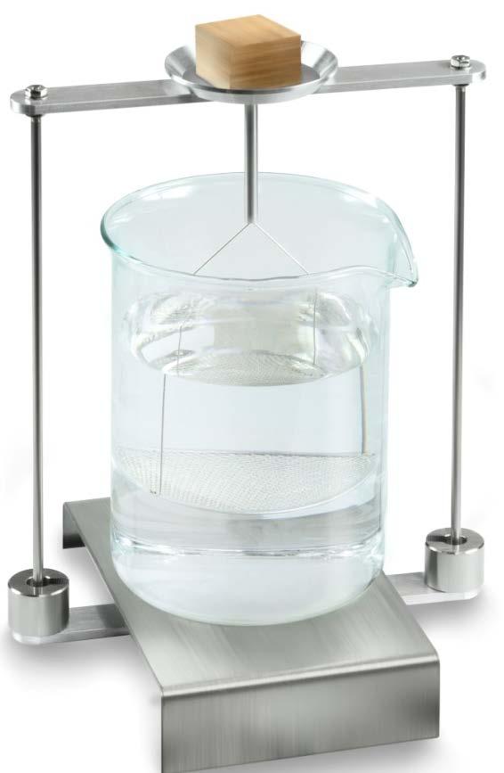 Method 2: Remove the immersion basket and place the glass beaker filled with the auxiliary liquid in the centre of the platform. Filling height should be approx. ¾ of the capacity.