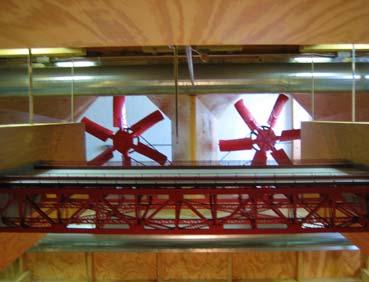 Wind tunnel testing and complex computer analyses were performed on potential modifications to the Golden Gate Bridge to determine which modifications do not result in problems during strong winds.