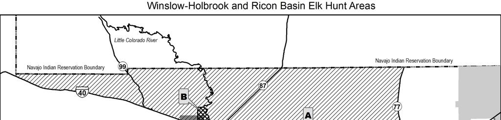 Hunt Area Boundaries for Rincon Basin Hunt Area (Area B on map): Rincon Basin Hunt Area in Units 4A and 4B - Those portions of Units 4A and 4B beginning at the junction of I-40 and North Park Drive
