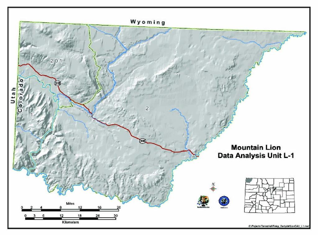 DESCRIPTION OF DAU, HABITAT, AND PAST MANAGEMENT Location and Habitat DAU L-1 is located in the extreme northwestern portion of the state (Fig. 1).