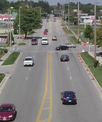 Lane re-alignments Often called road diets, being