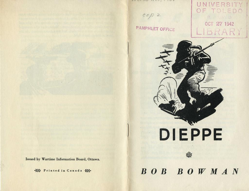 ' y ' ^ w OF PAMPHLET OFFiv-^ OCT 27 1942 DIEPPE Issued by