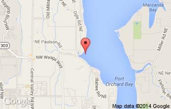 80' W Location: On Kitsap Peninsula about 4 miles South of the Agate Pass bridge & 7 milels North of Bremerton.