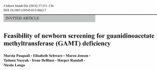 GAA (first screen results) Guanidinoacetate (GAA) levels Average (µmol/l) NP= Normal Population Std Dev 99% (µmol/l) NP (NBS) 1.25 0.41 2.20 NP (2 nd tier test) 1.