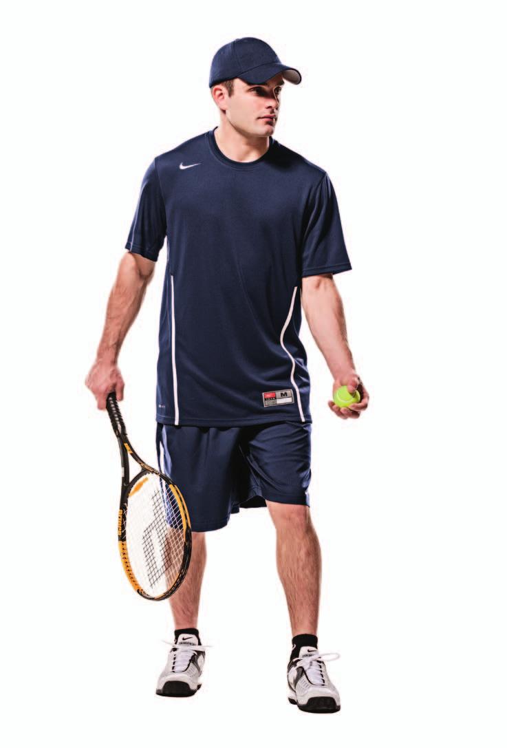 for enhanced mobility. Embroidered swoosh trademark at upper right chest. Nike Team Sports jock tag at lower left hem.