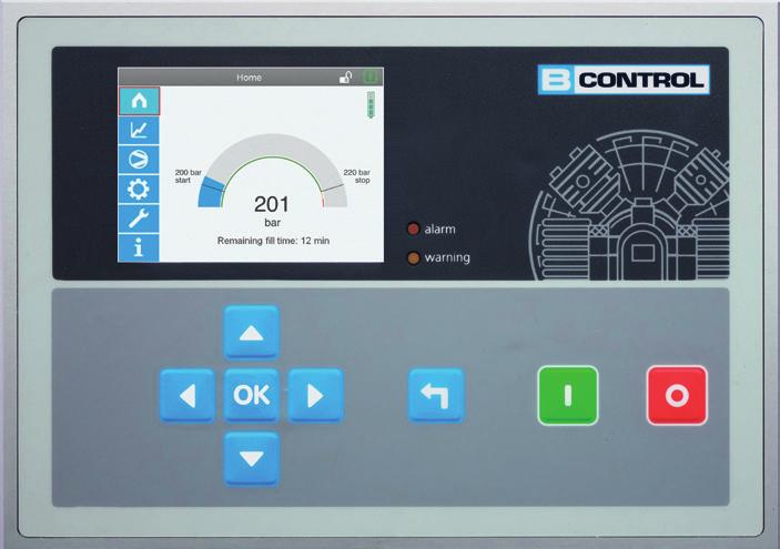 10 HIGHLIGHT FEATURES COMPRESSORS FOR INDUSTRY BAUER KOMPRESSOREN COMPRESSOR CONTROL Control equipment that is perfectly matched to the system and accurate monitoring of functions are essential for