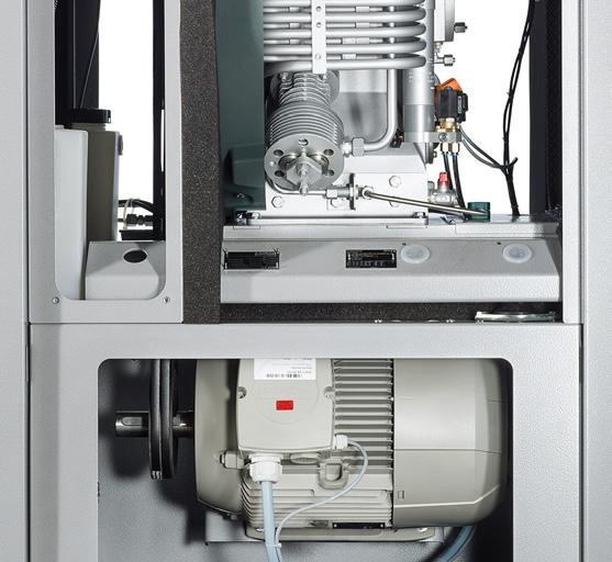 BAUER KOMPRESSOREN COMPRESSORS FOR INDUSTRY HIGHLIGHT FEATURES 13 DRIVE SYSTEM V-BELT DRIVE The low-maintenance V-belt drive enables the compressor block speed to be optimised regardless of the