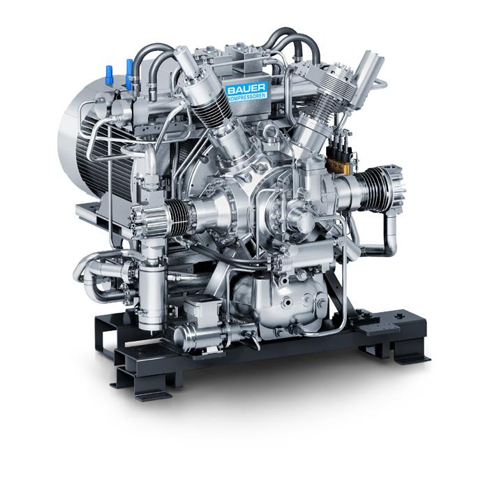 BAUER KOMPRESSOREN COMPRESSORS FOR INDUSTRY WATER-COOLED COMPRESSOR UNITS & BOOSTER 29 BK 23 BK 52 SERIES COMPRESSORS HIGH-PERFORMANCE SYSTEMS FOR INDUSTRIAL HEAVY-DUTY APPLICATIONS BK 23 BK 52