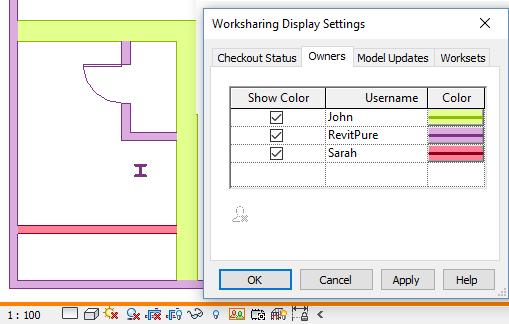 8- USE WORKSHARING DISPLAY TO KEEP TRACK OF YOUR MODEL When you open a large project with many users, you might wonder what is everyone up to.