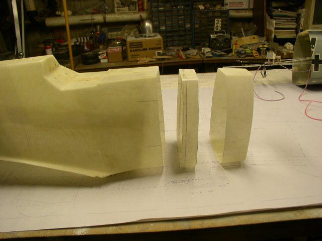 The piece in the center will become the splice stiffener. It will also aid in alignment of the old aft end.
