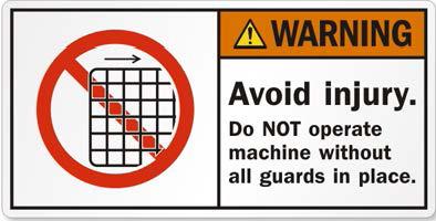 SAFETY LABELING Your unit is shipped with an attached discharge flange guard. DO NOT operate Equipment with unguarded inlet or outlet. DO NOT remove flange guards.