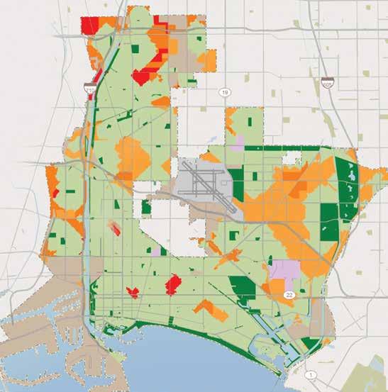 Figure 65: City of Long Beach 2014 ParkScore Map. Source: TPL The Trust for Public Land ParkScore index analyzes public access to existing parks and open space.