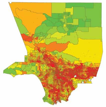 0 Pollution Burden by Census Tract PERCENTILE 1-10% 11-20% 21-30% 31-40% 41-50% 51-60% 61-70% 71-80% 81-90% 91-100% 0 4 8 12 15 miles Table 45: Percentile Category of Overall CalEnviroScreen Score