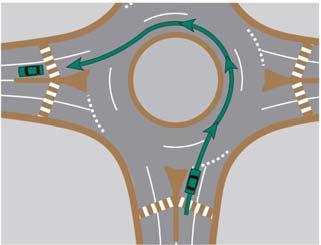 How do I make a left turn? Making a Left Turn What if an emergency vehicle approaches? In a roundabout, you treat emergency vehicles the same way you would in a traditional intersection.