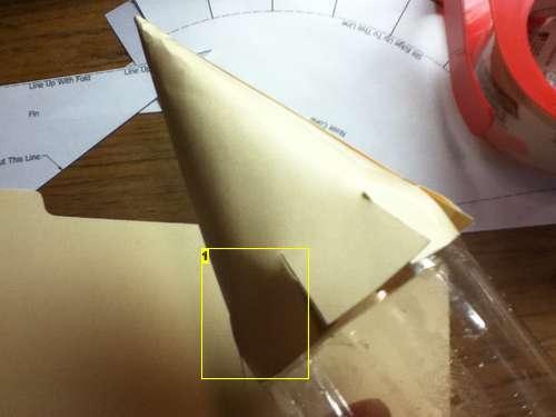 the Fins to the Bottle The fins will be 120 degrees apart and have an inch of