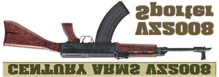 7.62x39mm semi-auto AK-47 with side mount scope rail, solid wood stock and forend, synthetic pistol grip, slant cut muzzle brake, bayonet lug, and one high capacity magazine.