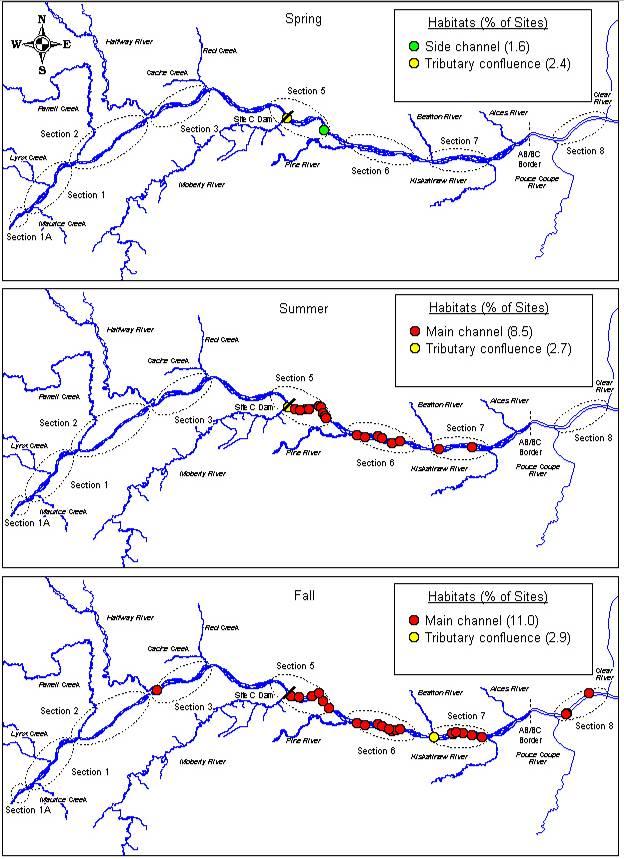 Arctic grayling There were spatial, seasonal, and habitat differences in the distribution of Age Arctic grayling in the Peace River (Figure 6.4.1).