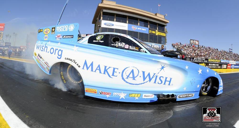 TOMMY JOHNSON JR.: Make-A-Wish Dodge Charger R/T Last event (Feb. 26-28 at Phoenix): Qualified No. 6, lost in second round to John Force 2015 at Gainesville: Qualified No.