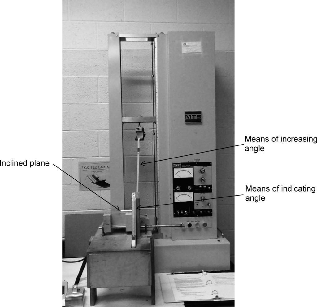 Figure 1. Overview of testing machine. Procedure All testing preparations, procedures, and calculations were adapted from the TAPPI T 815 standard method.