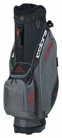 EXCELL cart BAG FEATURES Moulded 5-way top Mesh collar with full-length, lined club dividers Fully padded removeable single strap with stow away tab Oversized side