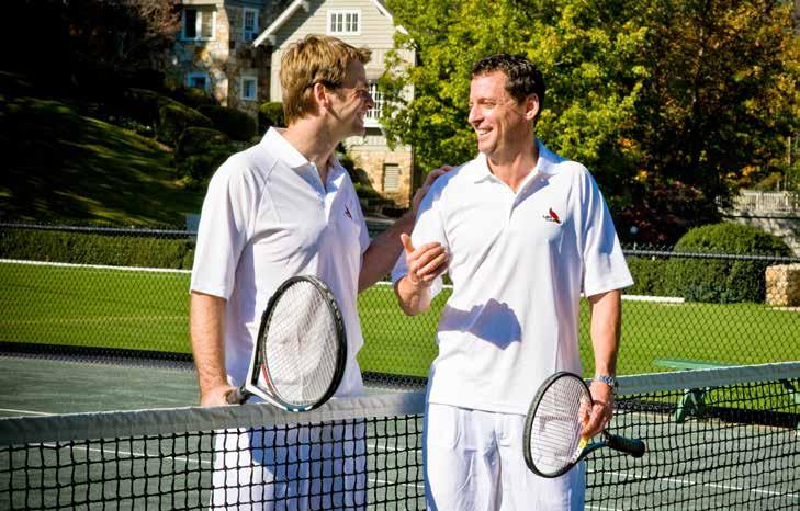 SHARE THE LOVE An active tennis program is a key component of the club experience at Lake Toxaway.