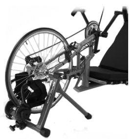 To use with the handcycle, loosen the footrest clamp and turn the footrest to
