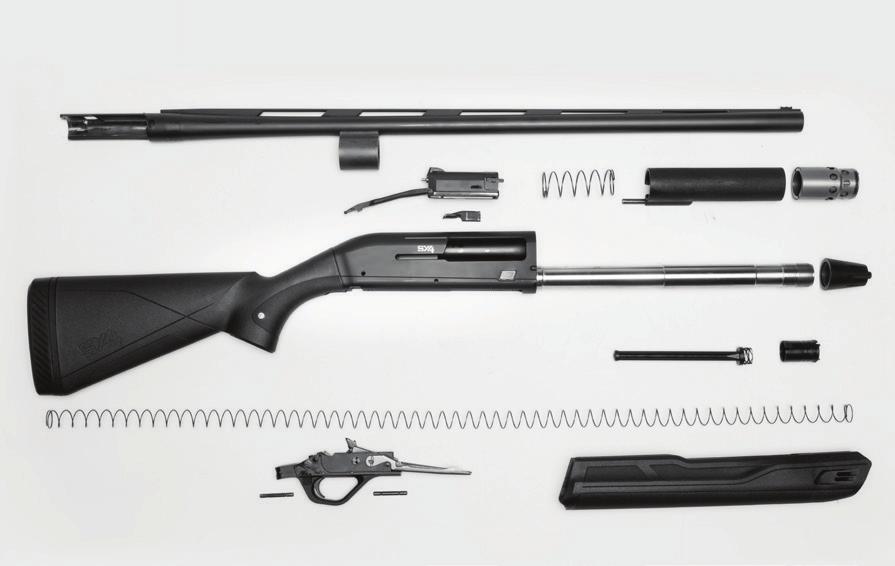 Nomenclature In conventional firearm terminology the position and movement of firearm parts are described as they occur with the firearm horizontal and in the normal firing position: i.e., the muzzle is forward or in front; the buttstock is rearward or to the rear; the trigger is downward or underneath; the rib is upward or on top.