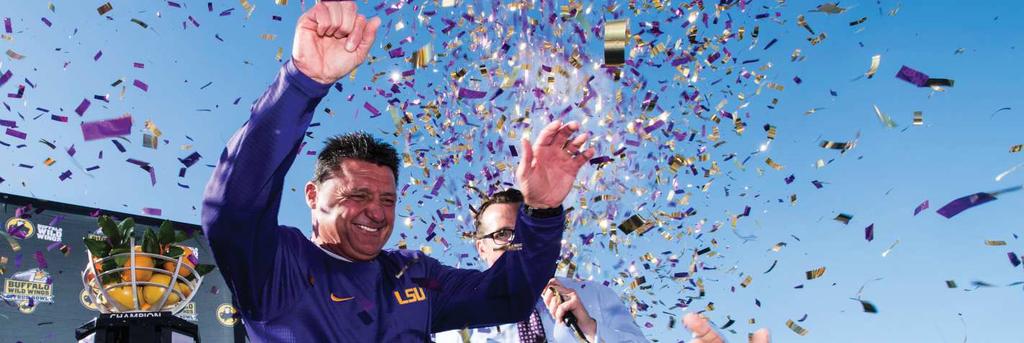 Ed Orgeron Head Coach @Coach_EdOrgeron Overall Record: 26-31 LSU Record: 10-4 (Second year) Ed Orgeron, who led the Tigers to a 5-2 mark as interim coach over the final two months of the 2016 season