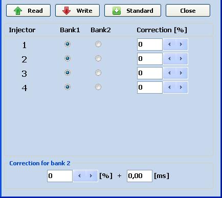 Page 32 / 59 3.5.2.3 Banks configuration Banks button enables to use additional correction for the chosen cylinders. This option is used for equalization of work of two banks in two-banks engines.