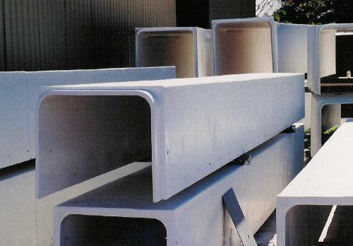 Shop pictures of composite troughs for Elmira, CA.