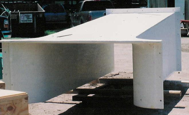 Curved Trough with block out for drop out trough.
