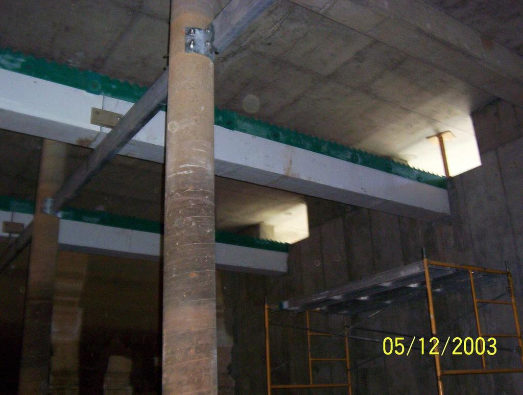 supported on steel beams.