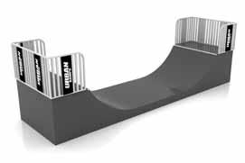 Half Pipe A half pipe is a Height combination of two 900mm opposing transitions 1200mm with a flat bottom in the middle and decks 1500mm 1800mm on either side. Half Pipe with 2.