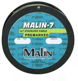 Pre-Marked Malin -, 1 X Stainless Steel Trolling Cable Controlling your depth is eaier than ever with our Pre-Marked Malin - trolling cable.