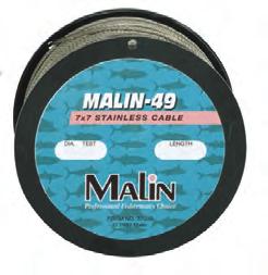 10 X, Malin - 9 Stainless Steel Cable Malin - 9 is constructed using 9 individual strands of the highest quality stainless steel wire.