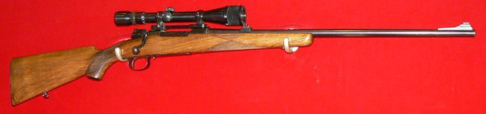 22-250 YEAR: 1982 BARREL LENGTH: 24 inches CHOKE: N/A Excellent condition, falling plate magazine, bull barrel, Tasco