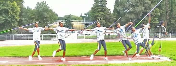 JAVELIN THROW Whole Sequence throws 163 Approach 5-stride rythm delivery Recovery Javelin Throw Whole Sequence Phase Description The javelin throw is divided into the following phases: APPROACH,