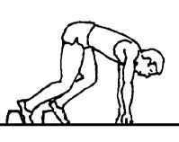 Crouch Start Teaching Progression runs 31 STEP 4 On your marks position Objectives: To introduce the on your marks position. Place and adjust the starting blocks.