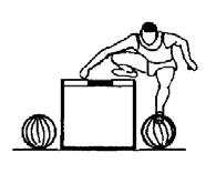 STEP 2 rhythmic runs over obstacles Objectives: To clear obstacles using the rhythm of the sprint hurdles. Tips: Mark 1.5 m spaces 6-7 m apart. Place small obstacles (i.e. boxes, balls) in the spaces.