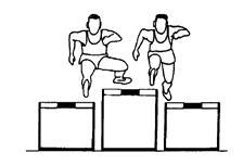 Add hurdles to get correct height. Proceed to walking and jogging.
