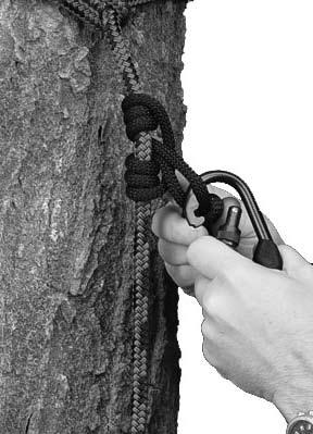 The adjustable prussic hitch should be snug to the safety rope. It should be tight when sliding it on the safety rope.