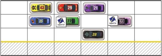 After moving the activated car, place the appropriate Wear Marker indicated on the played Race Card in the holding box for the activated car on its Team sheet.