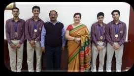 Anmol,Keshav,Laskshya, Shourya AND Arv X BADMINTON Gold Medal