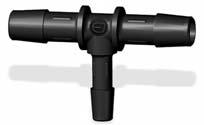 5 3/16" 1/8" LRT3-2 1/4" 3/16" LRT4-3 *1/16" barb size Black Nylon Asymmetric Tees are listed in the Industrial Fittings Section Tees - Miniature Reduction Tee Reductions (2) Run - (1) Leg Part