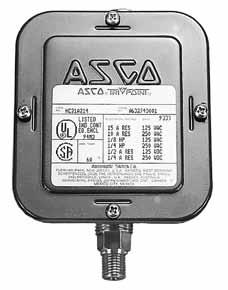 Switches can be wired normally opened or normally closed. CSA Listed FM Approved accessories Part No.