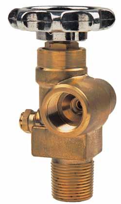 RESIDUAL PRESSURE VALVES BR Series Ceodeux O-Ring Seal Design Brass Residual Pressure Valve For Various Gases NGT, Tapered Thread Inlets For Steel Cylinders Designed to shut off gas flow at 40-60PSIG.