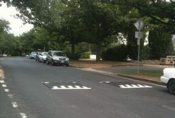 Non exclusive motorcycle lane Visual traffic calming is